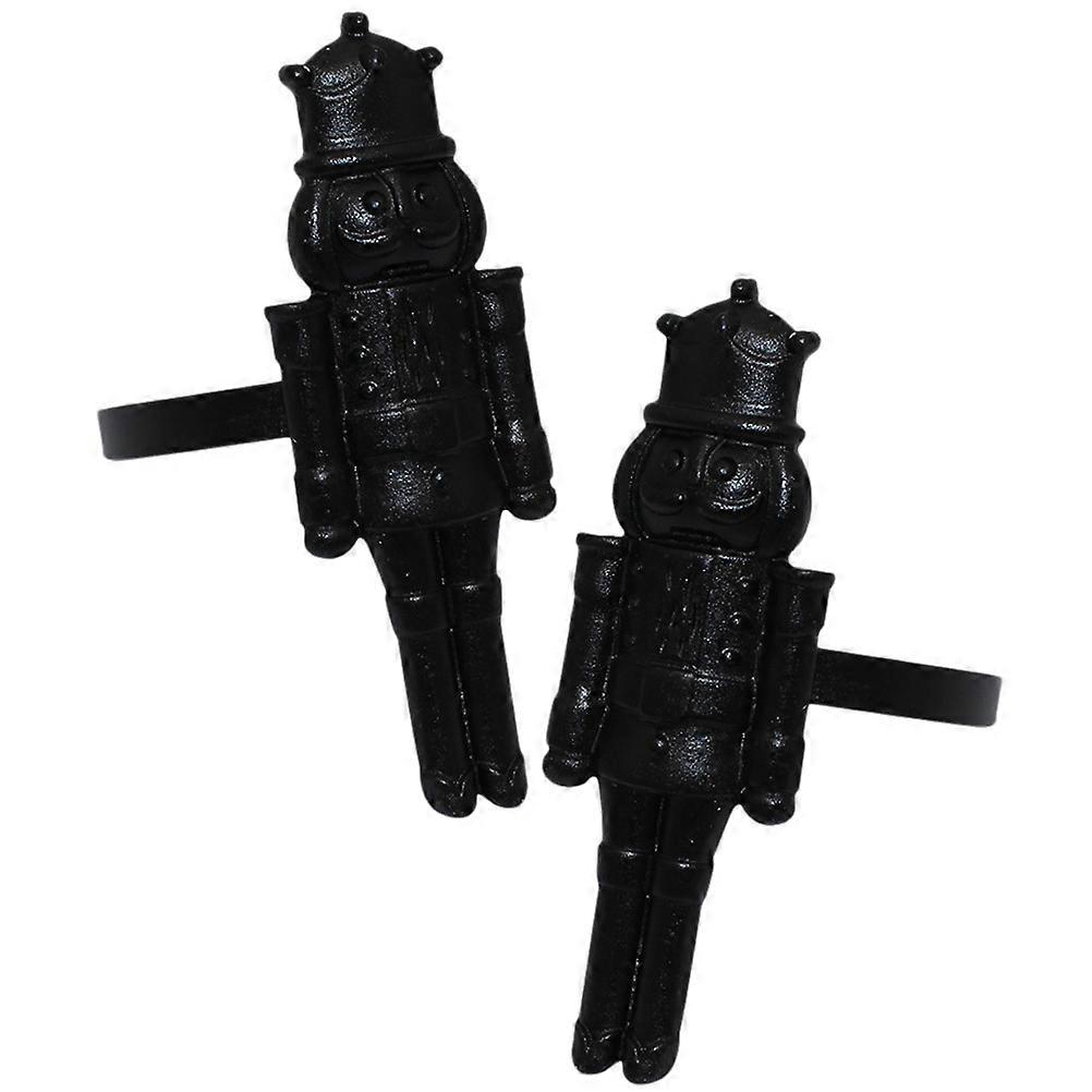 Napkin Ring Buckle For Party 8Pcs Nutcracker Shape Tableware Suitable For Weddings And Dinner Parties With Elegant Black Finish
