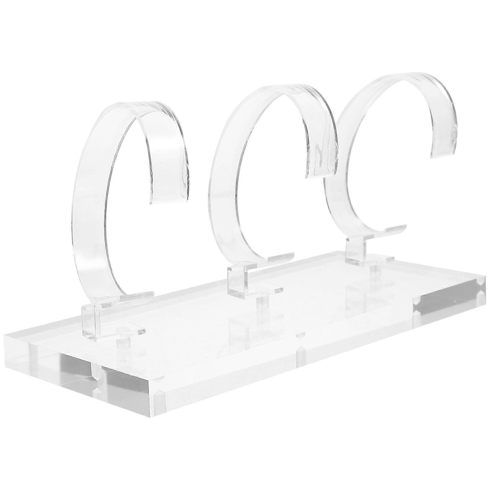 Classic 3Pcs Acrylic Watch Display Stand Rectangular Shape For Organizing Watches Jewelry Suitable For Home Or Retail Use In Transparent Color