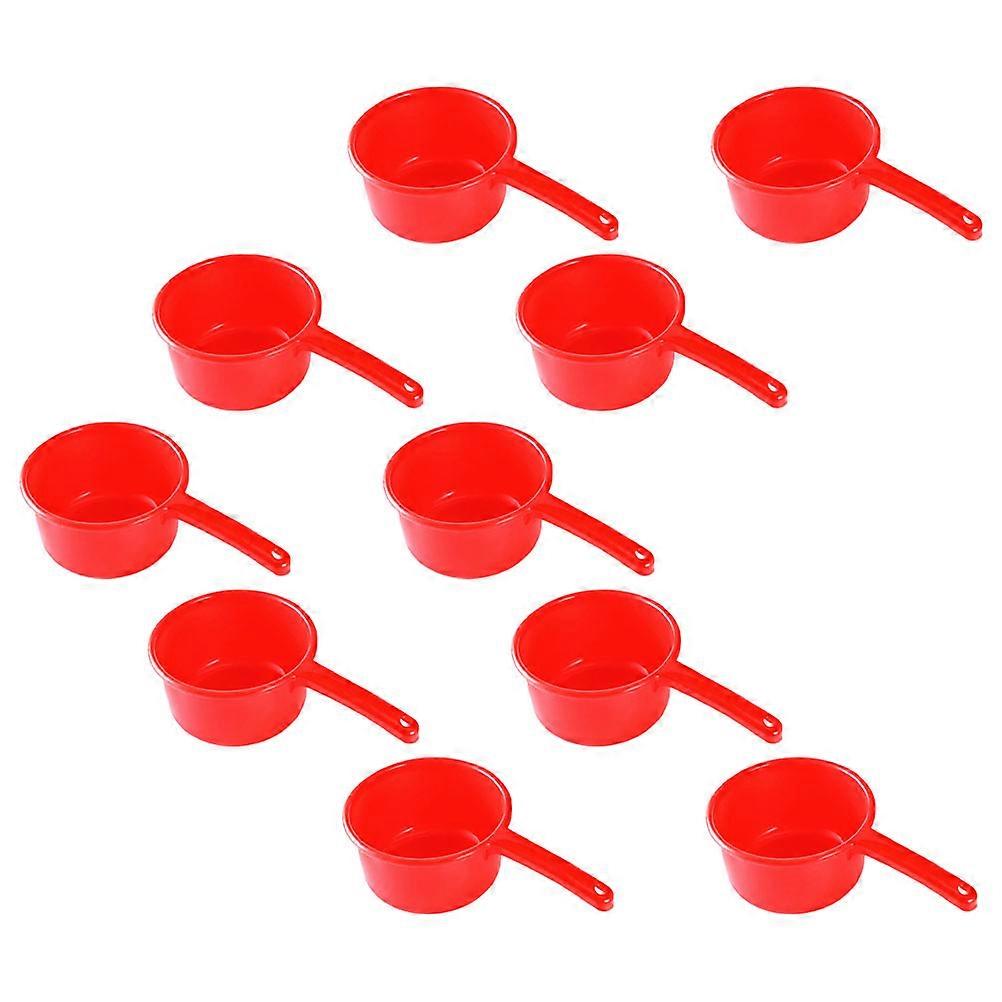 Plastic Water Scoop 20 Pcs Garden Watering Ladle Long Handle Efficient For Household Users In Red