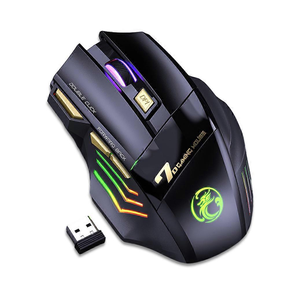 Wireless Rechargeable Optical Mouse RGB Breathing Light Gaming Computer Mice