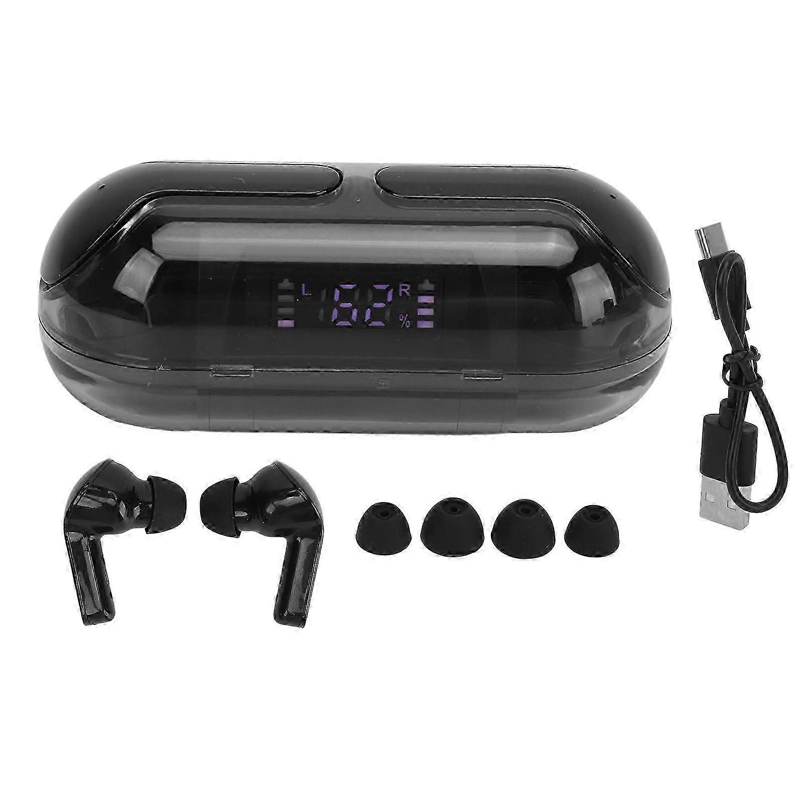 Translator Earbuds Bluetooth 5.3 144 Languages Digital Power Display Translation Earphones for Music Calling Black-2025