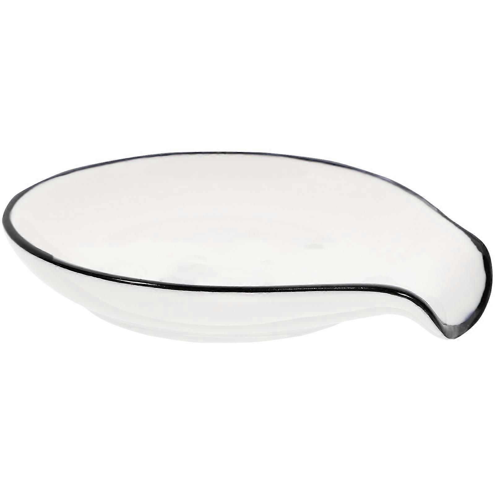Square Ceramic Spoon Rest For Keeping Countertop Clean In Kitchen Dining Table With Rustic Style 1Pcs