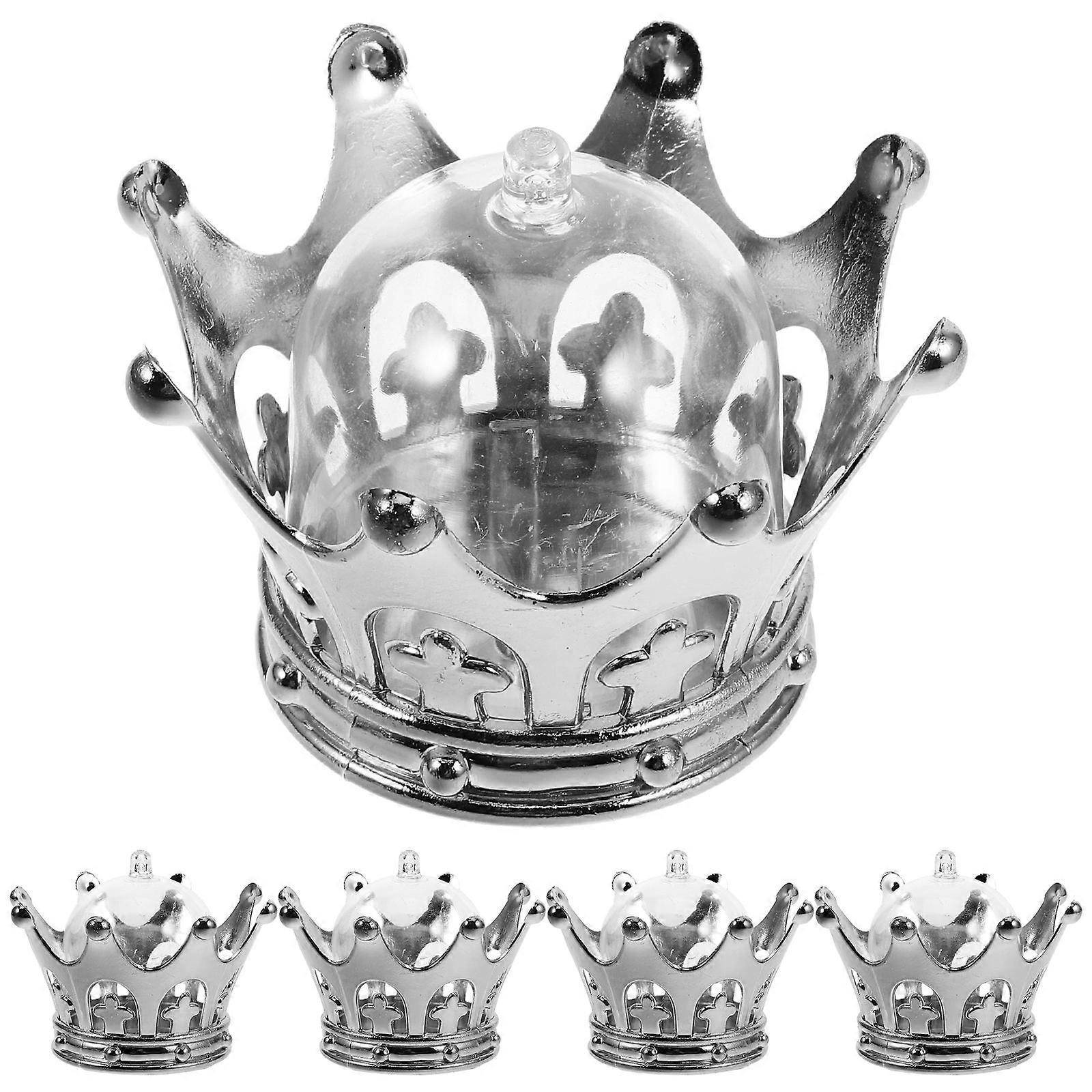 Silver Fillable Crown Box with Dome for Wedding Candy Boxes 48Pcs