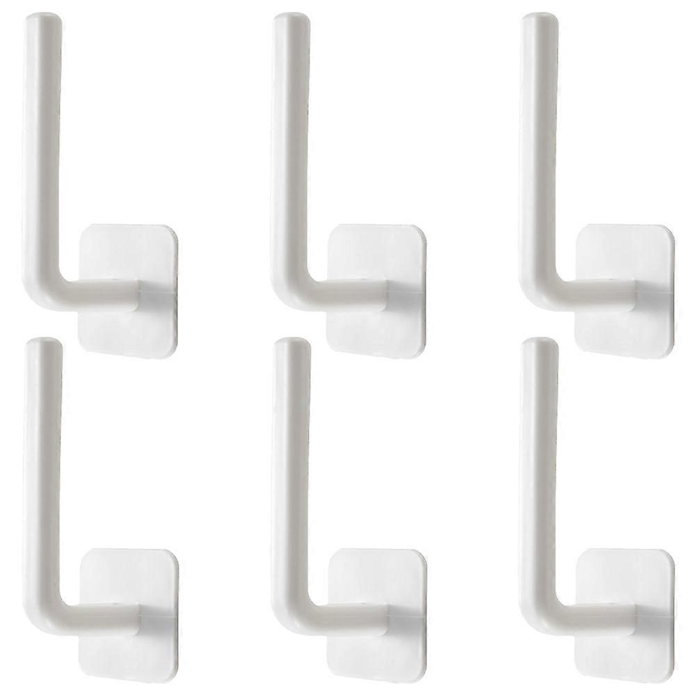 Adhesive White Hat Rack for Wall 6Pcs Towel Hanging Hat Organizer