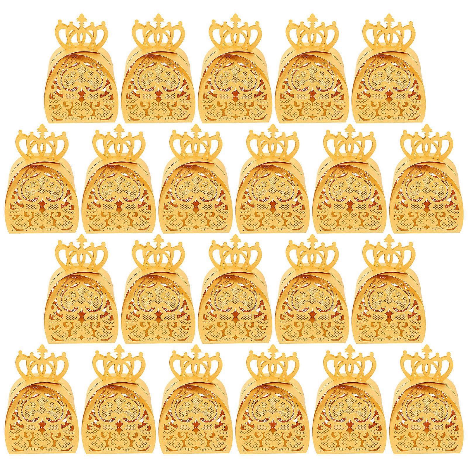 Golden Boxes for Storage 50Pcs Hollow Wedding Gift Boxes