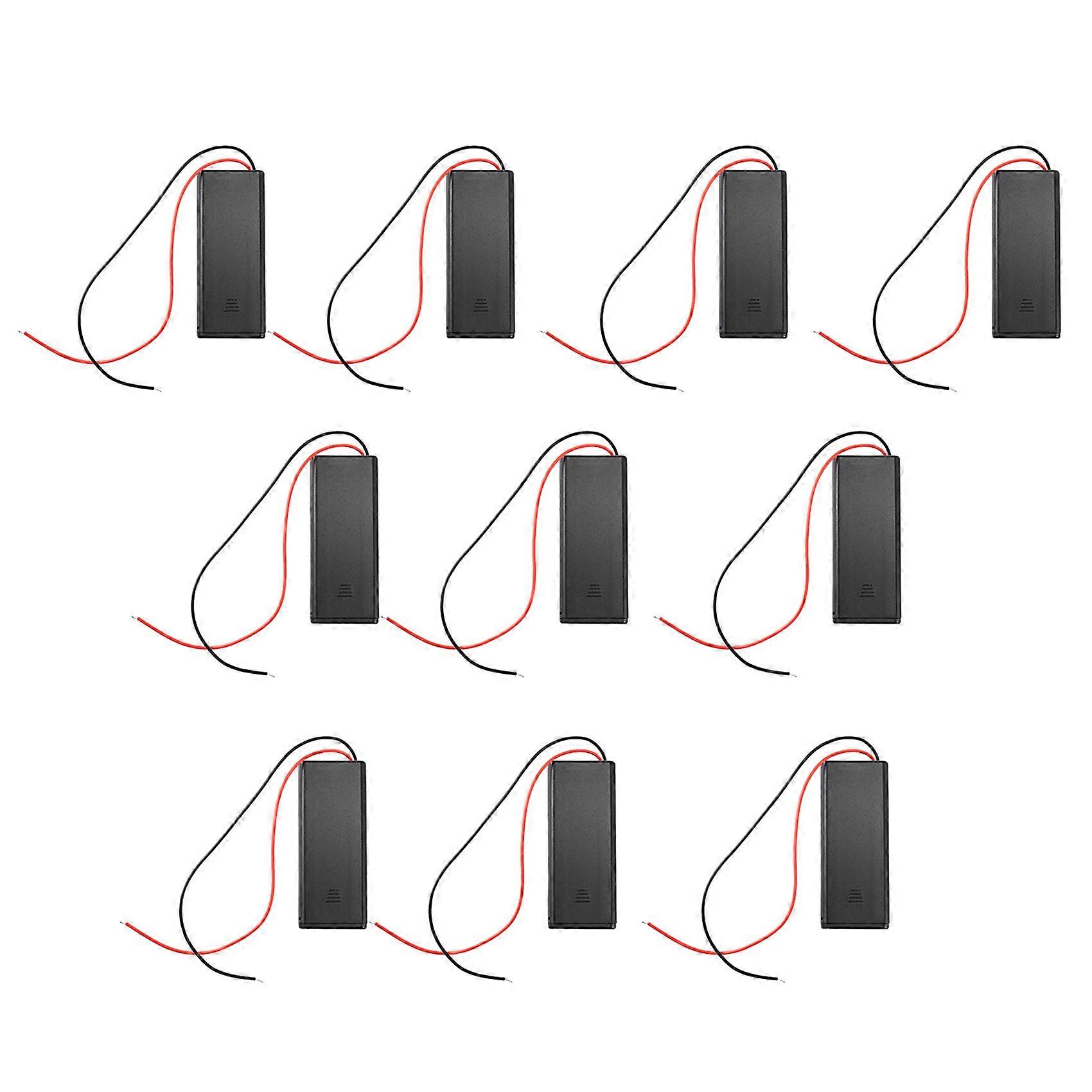 10/Pcs 2 AAA Battery Holder with Switch ON Off and Back Cover