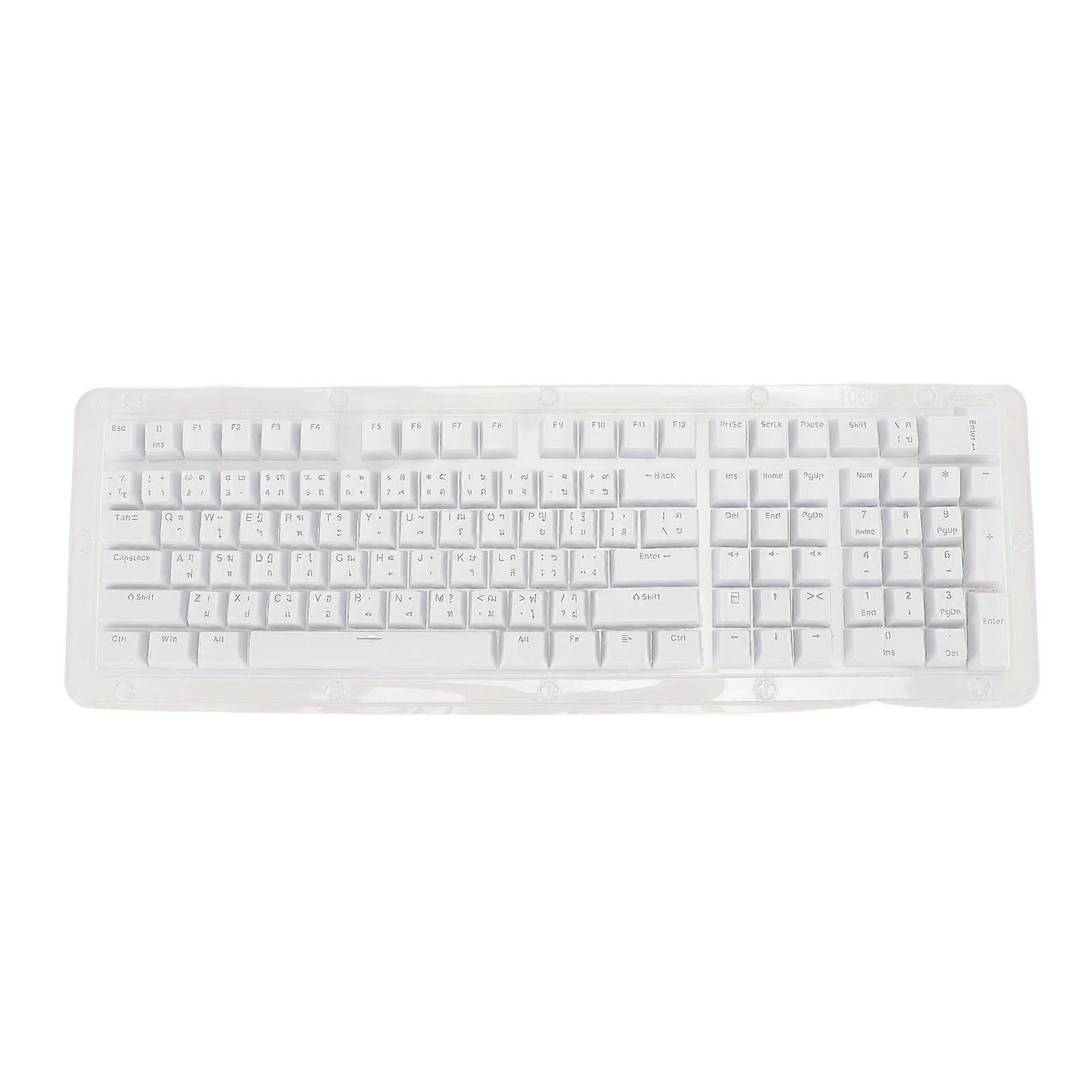 Thai Keyboard Keycaps 113 Keys Minimalist Mechanical Keyboard Keycaps for 61 64 68 84 87 96 98 100 104 108 Keys Keyboards White