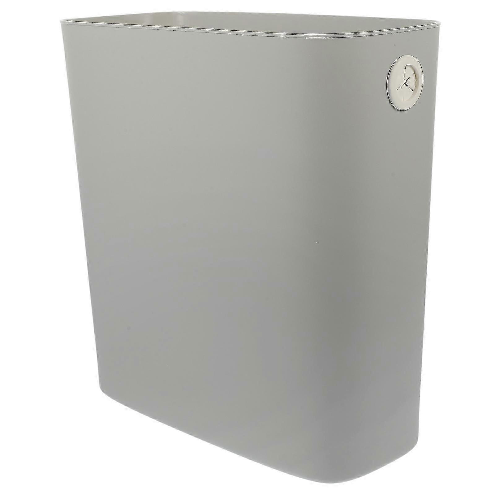 Slim Kitchen Bin Trash Bucket Plastic Narrow Space Garbage Can No Lid Waste Basket Grey