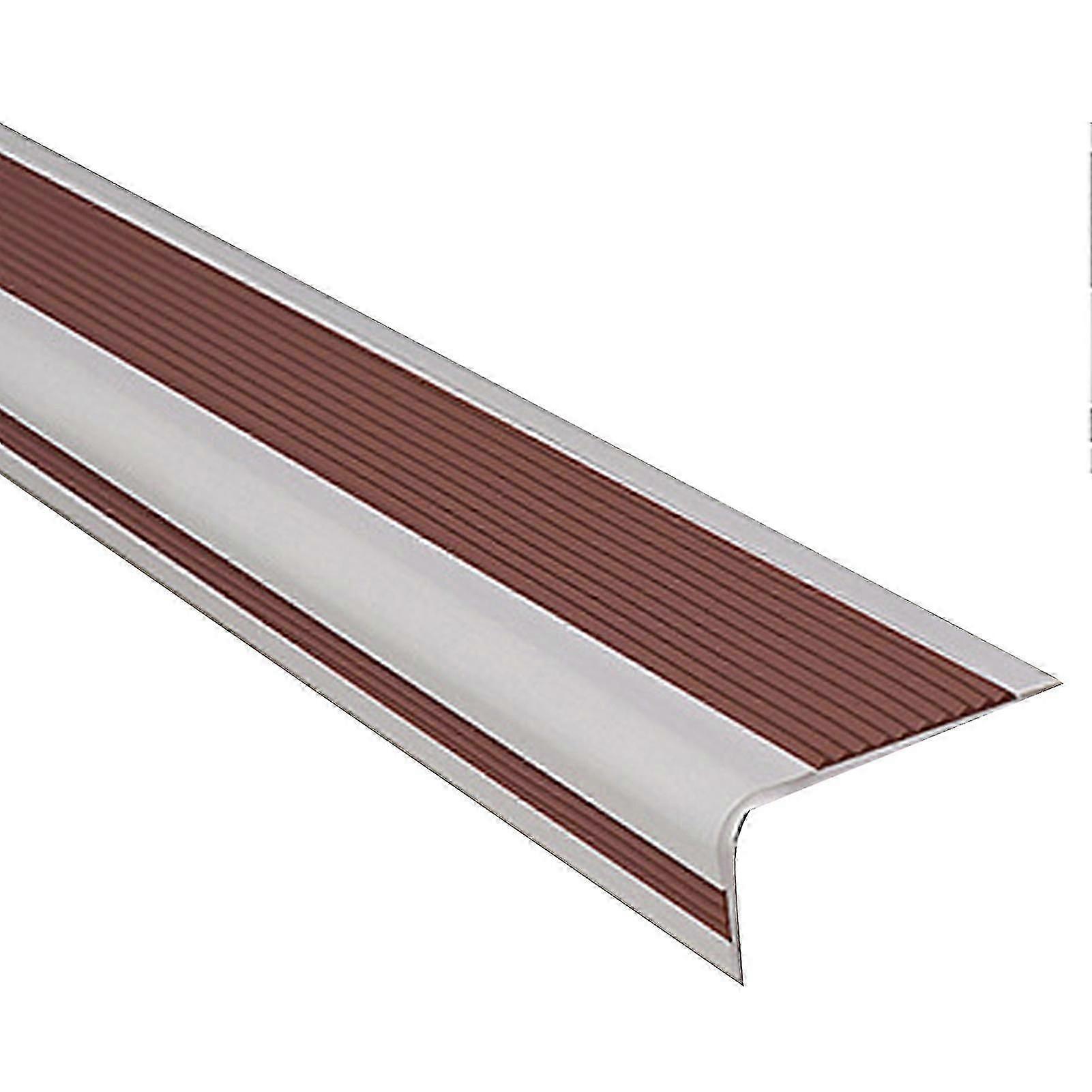 Halkfritt vattentätt trappkantsskydd - 200cm kaffe PVC-remsa