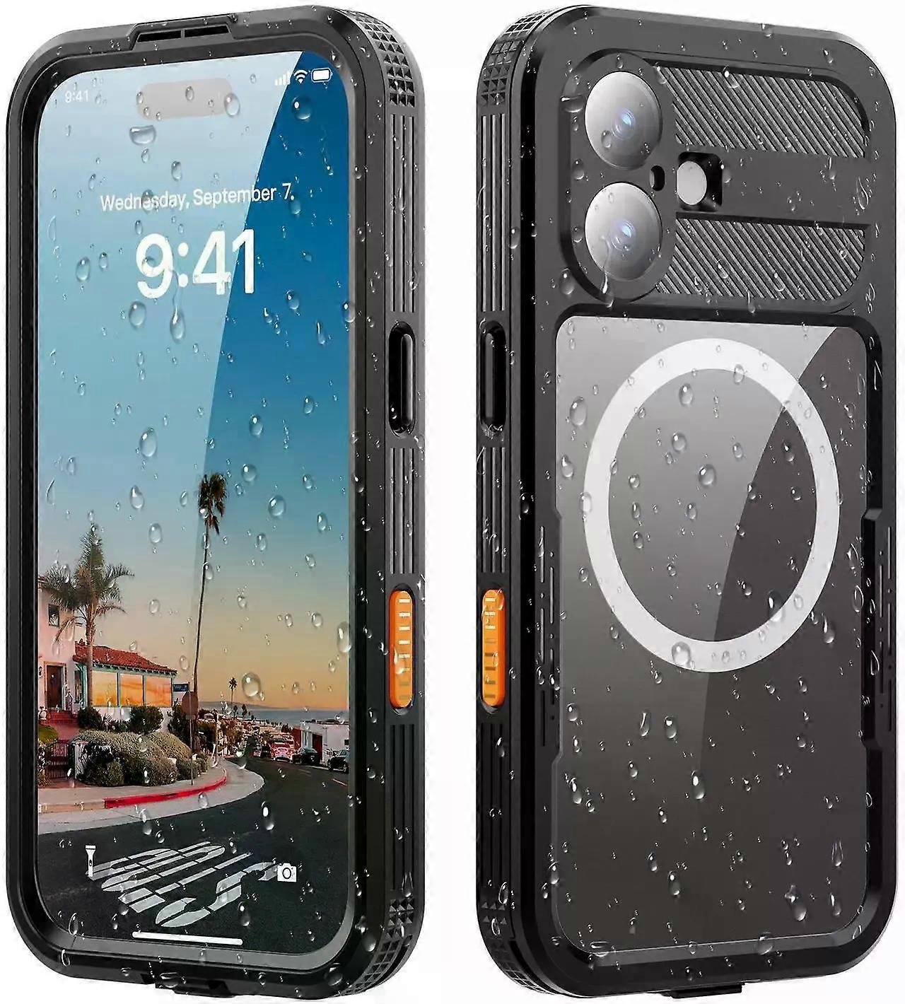 for iPhone 17 Waterproof Case Compatible with MagSafe, Magnetic Waterproof Full Body IP68 Underwater Case Built-in Screen Protector Military Grade Sho
