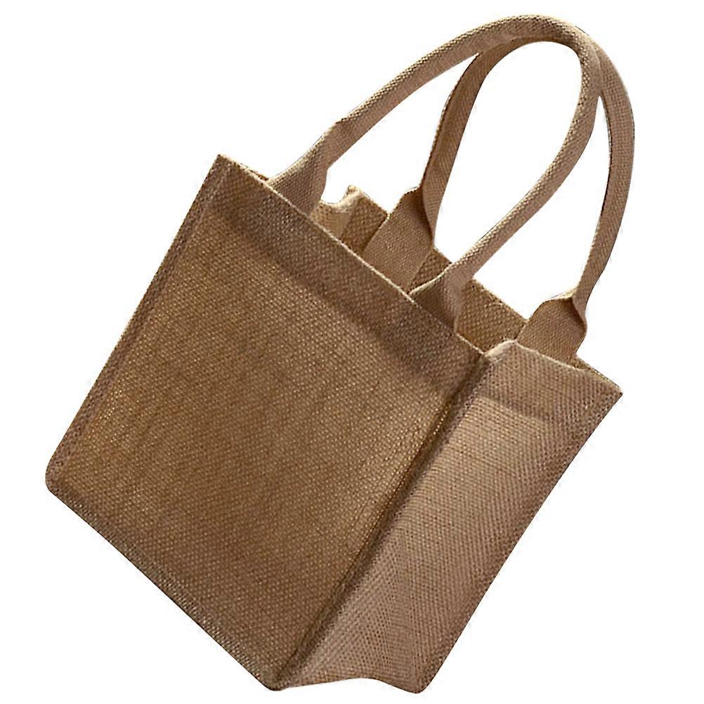 Reusable Jute Tote Bag for Shopping with Handles Light Brown