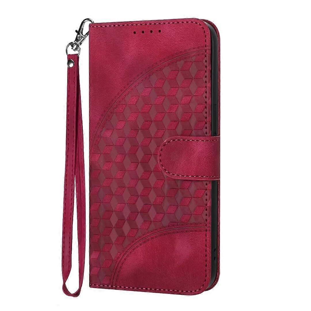 Leather Notebook Wallet Lattice, ShockAbsorbent, Kickstand Card Holder Case, Rose Red for Google Pixel 9 Pro