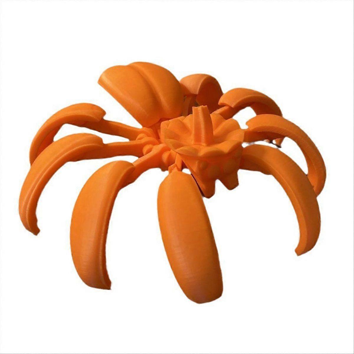 3D Printed Pumpkin Spider, Pumpkin Fidget Desk Statue, As Shown