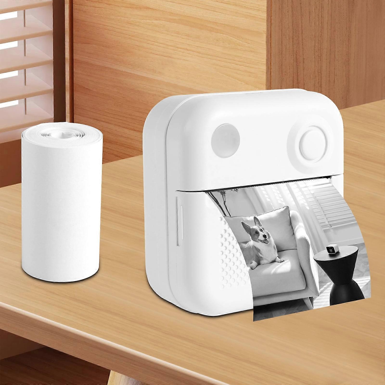 Wekvgz Mini Portable Thermal Printer, Low Noise Wireless Label Sticker Printer with USB, High-Res Inkless for Notes & Photos