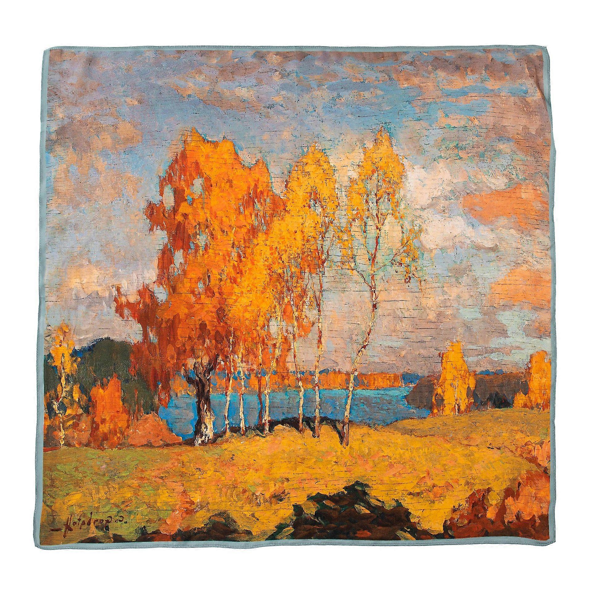 Mulberry Silk Scarf Women's 2024 Spring And Summer All-Match Letters Orange Printed Long Scarf Sunscreen Shawl Dual-Use