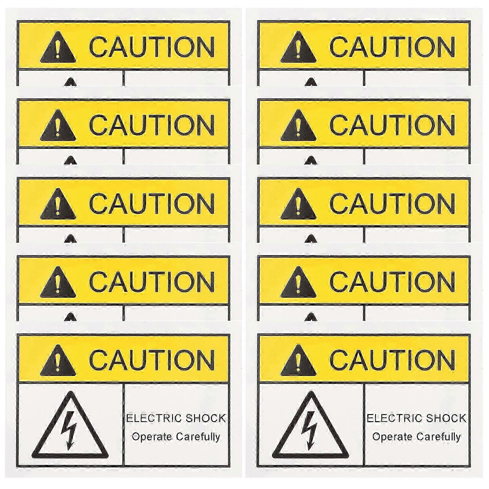 10pcs Warning Stickers Adhesive Labels Electrical Shocks Hazard Warning Stickers