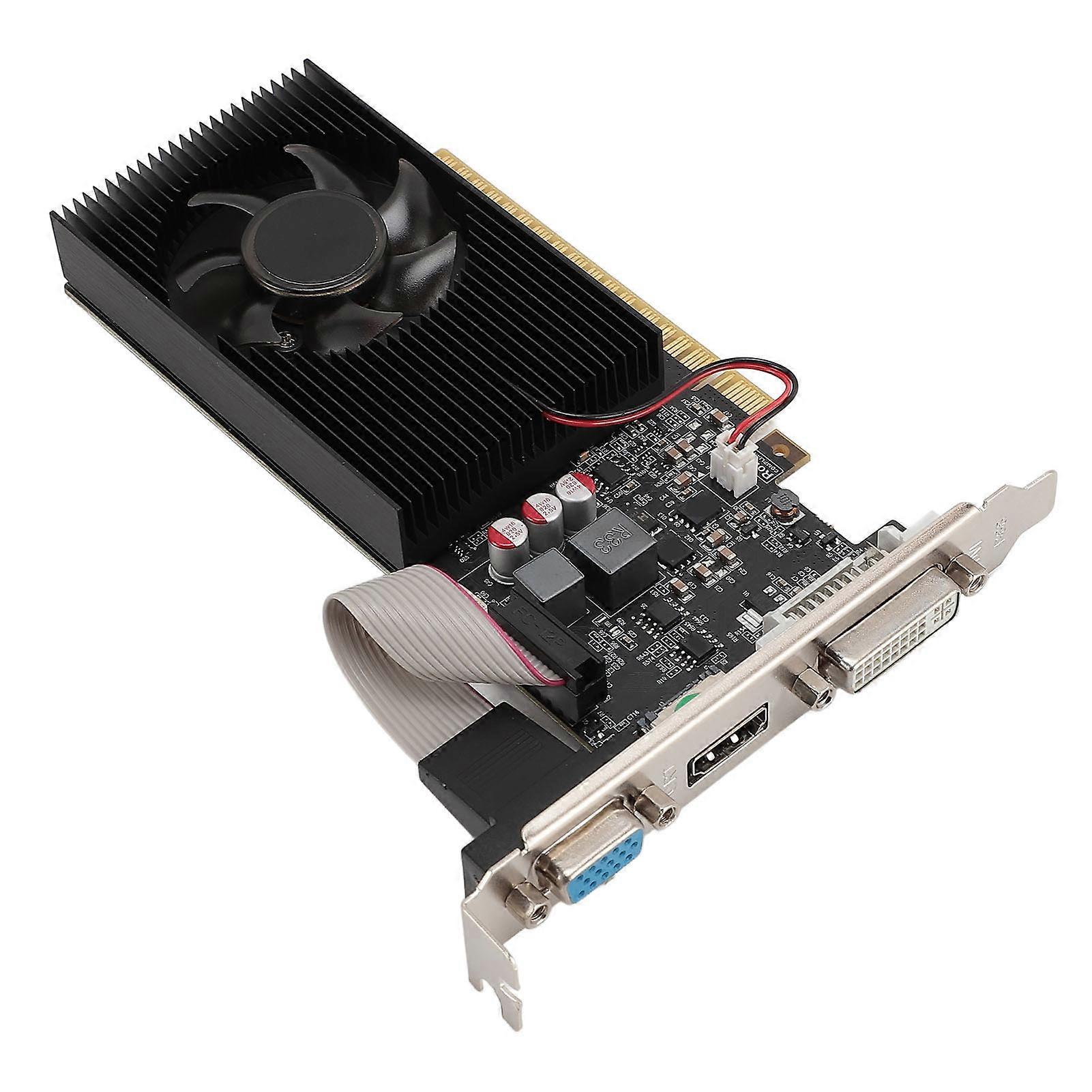 Single Slot Graphics Card 2GB for GDDR3 PCIE Thin Low Profile 64 Bit with VGA HD Multimedia Interface DVI Fan GT730 