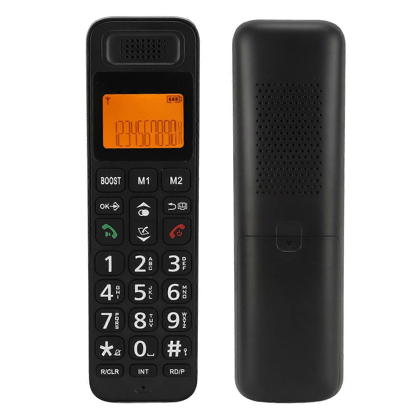 Cordless Phone Big Pressing Keys Yellow Bakclit Screen Multifunctional Handset Speakerphone EU Plug 