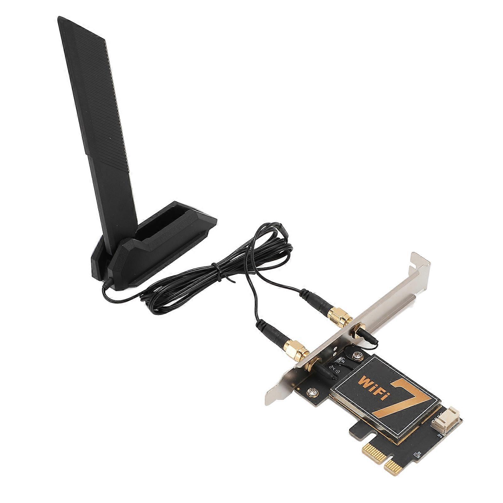 BE200NGW 8774Mbps PCIE WiFi Card Three Band Wireless Network Card with 12DB Folding Extension Antenna for Desktop 