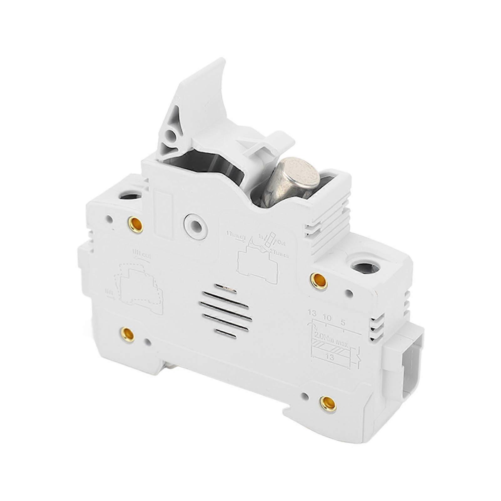 DC Fuse Holder 1P 32A DIN Rail Mounted Flame Retardant PV Fuses Base with 20A 10x38mm Fuse 1000VDC Without Light 