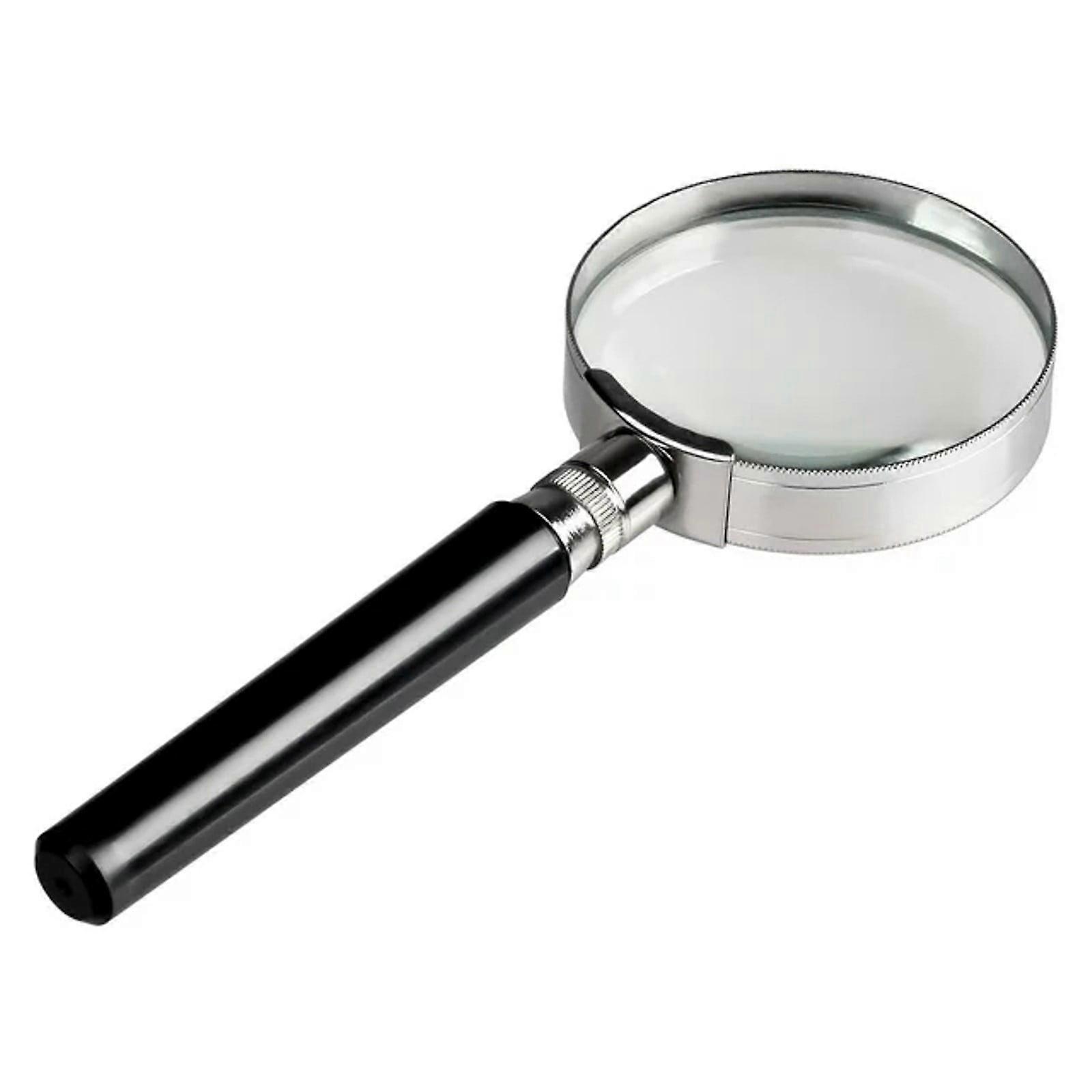10X Magnifying Glass 2 Inch Handheld Glass Reading Magnifier For Small Print And Close Examination Of Small Objects (Black) School Office Supplies