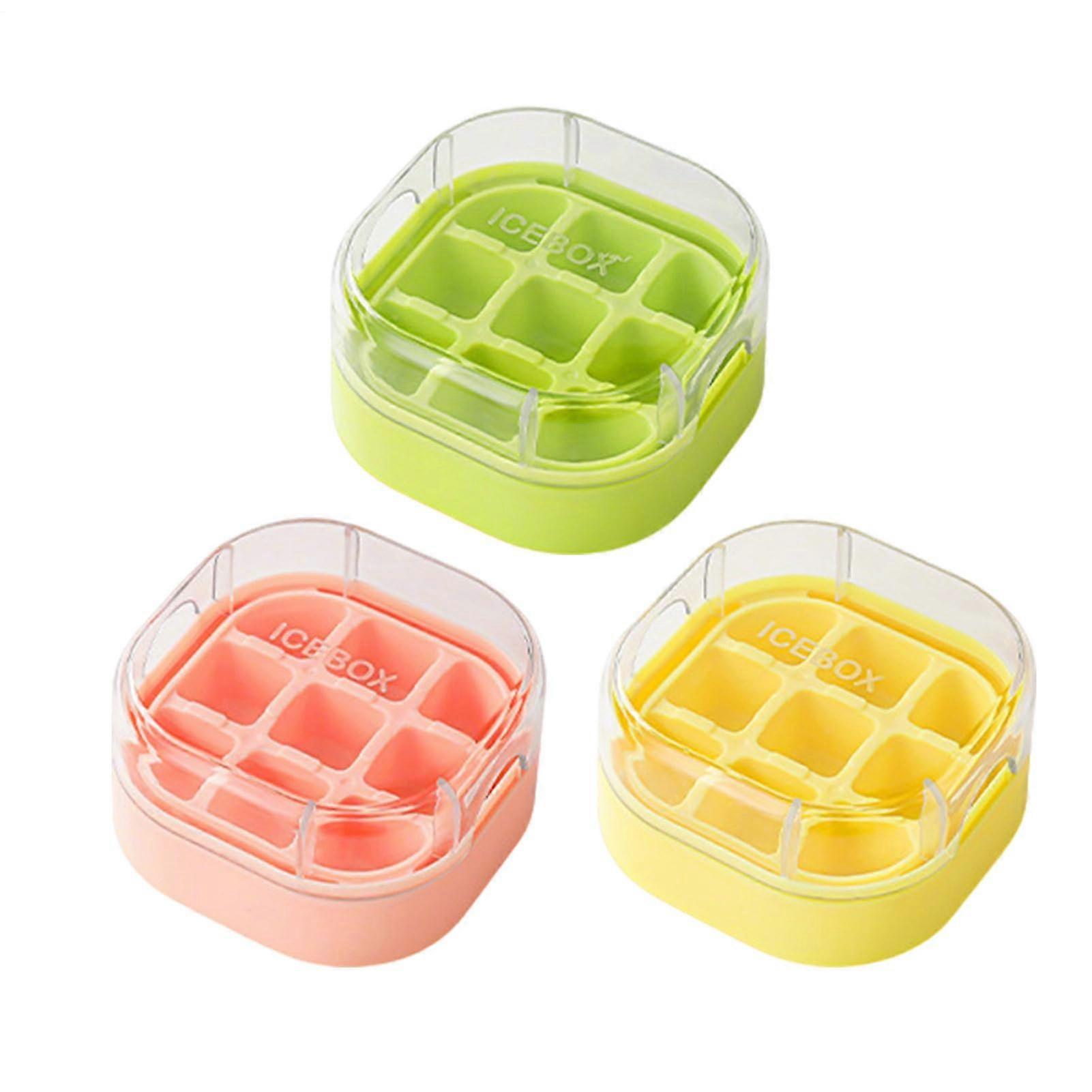 Ice Block Mold 9Grid Ice Block Tray With Lid Square Stackable Jelly Mould For Cocktails And Drinks