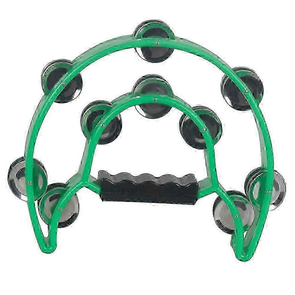 צעצוע תוף מרים פעמון פלסטיק דו-שכבתי לריקודי מסיבות מריעים (ירוק)