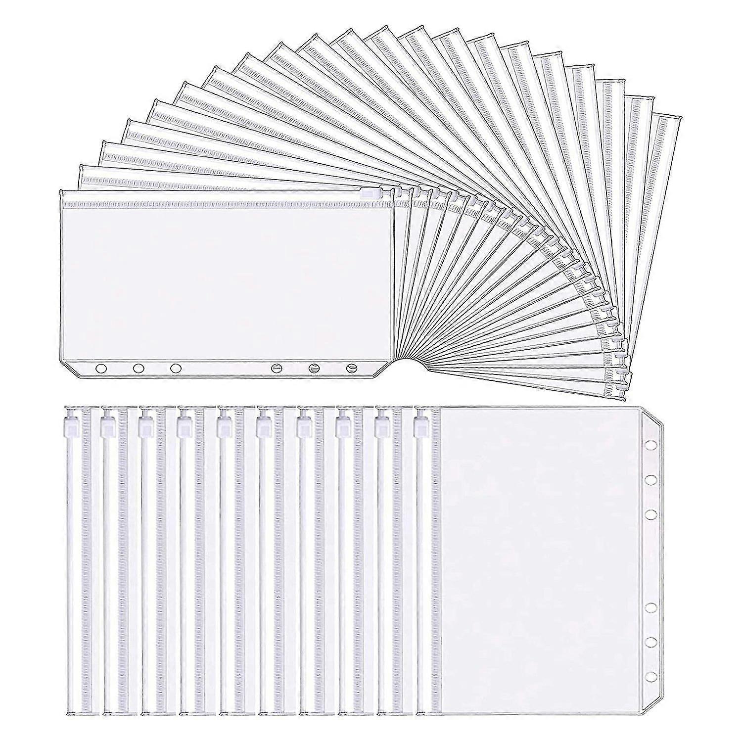 35pc A6 6穴バインダーポケット防水PVCキャッシュバジェット封筒ジッパーバインダーポーチA6いいえ