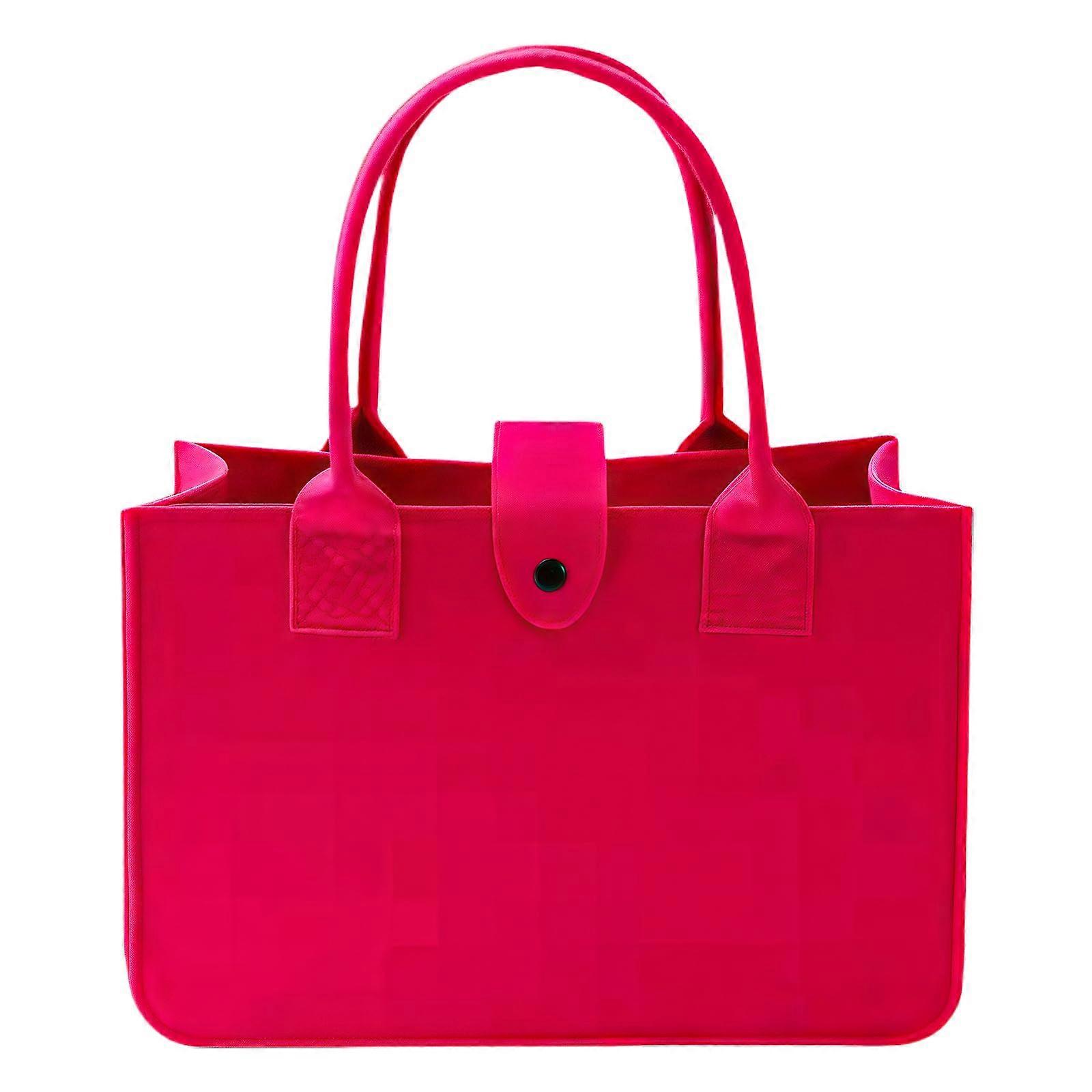 Compact Felt Shoulder Bag Foldable Shopping Basket For Daily Use Lightweight Easy Maintenance Practical Construction