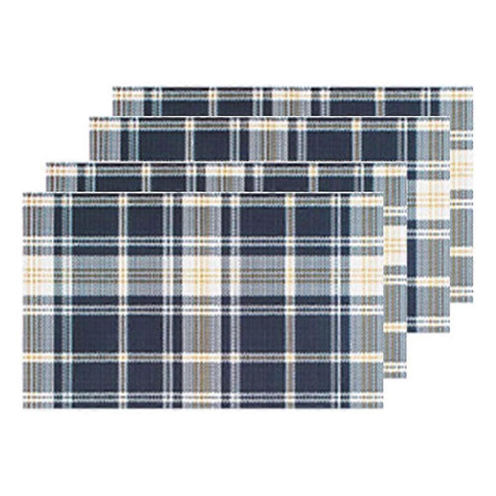 Buffalo Plaid Placemats Set of 4, Waterproof Heat Resistant Cloth Table Mats, Vintage Checkered Pattern for Dining Table