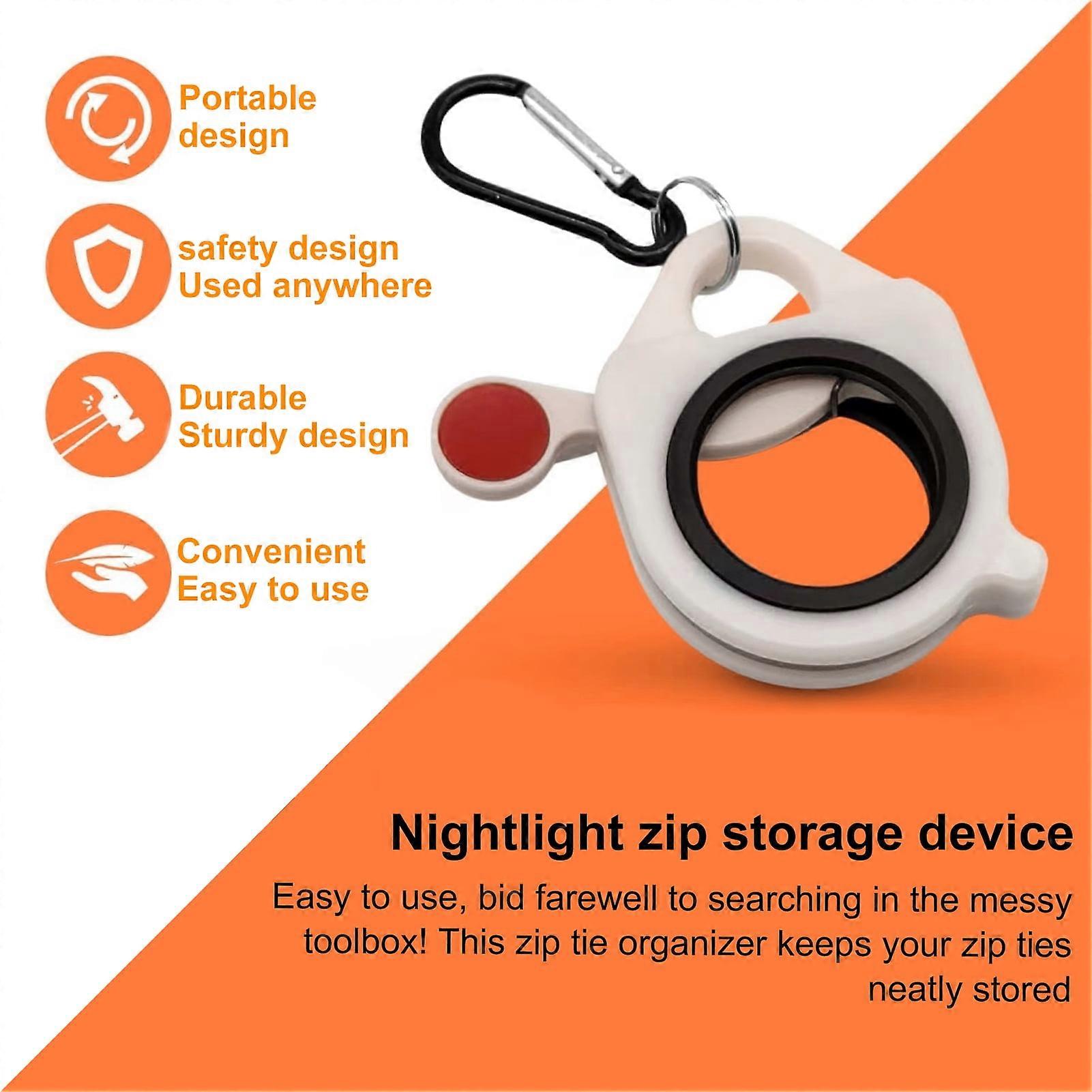 SUSUchens 3Pcs Zip Tie Organizer with 10 Ties, Reusable Glow-in-the-Dark Cable Holder, Efficient Management Tool Set