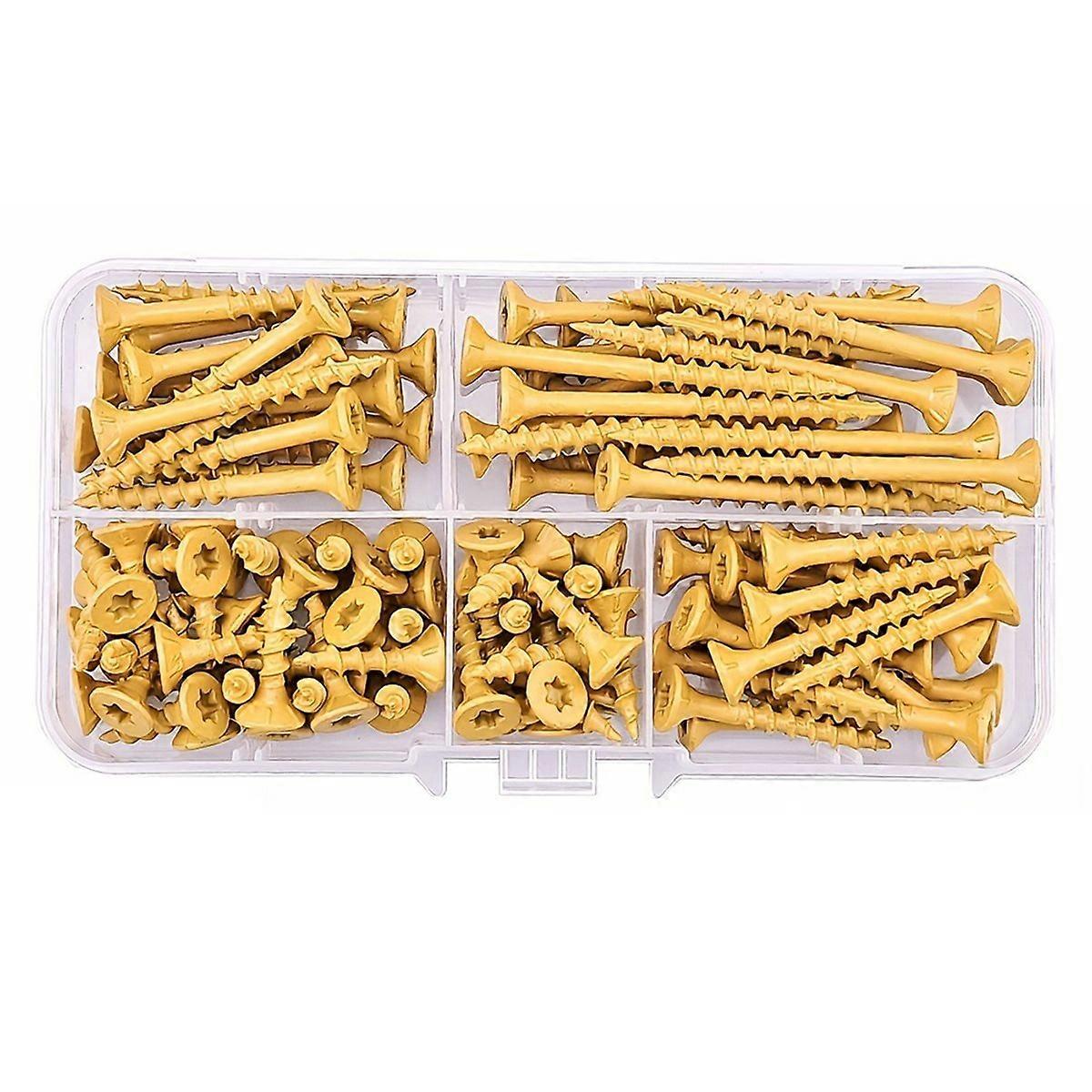 1 Set 200Pcs Coarse Thread Deck Self Drilling Screws Star Flat Head