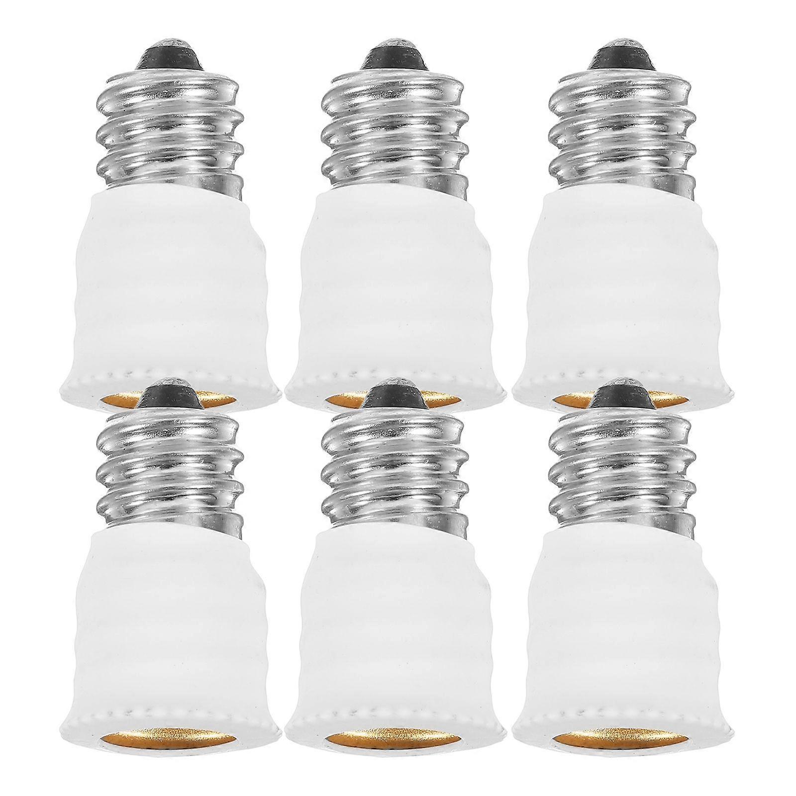 6pcs Household Bulb Adapter E12 to E14 Light Bulb Base Adapter Easy Conversion Bulb Converter Lamp Socket Adapter E12 to E14 Socket Converter