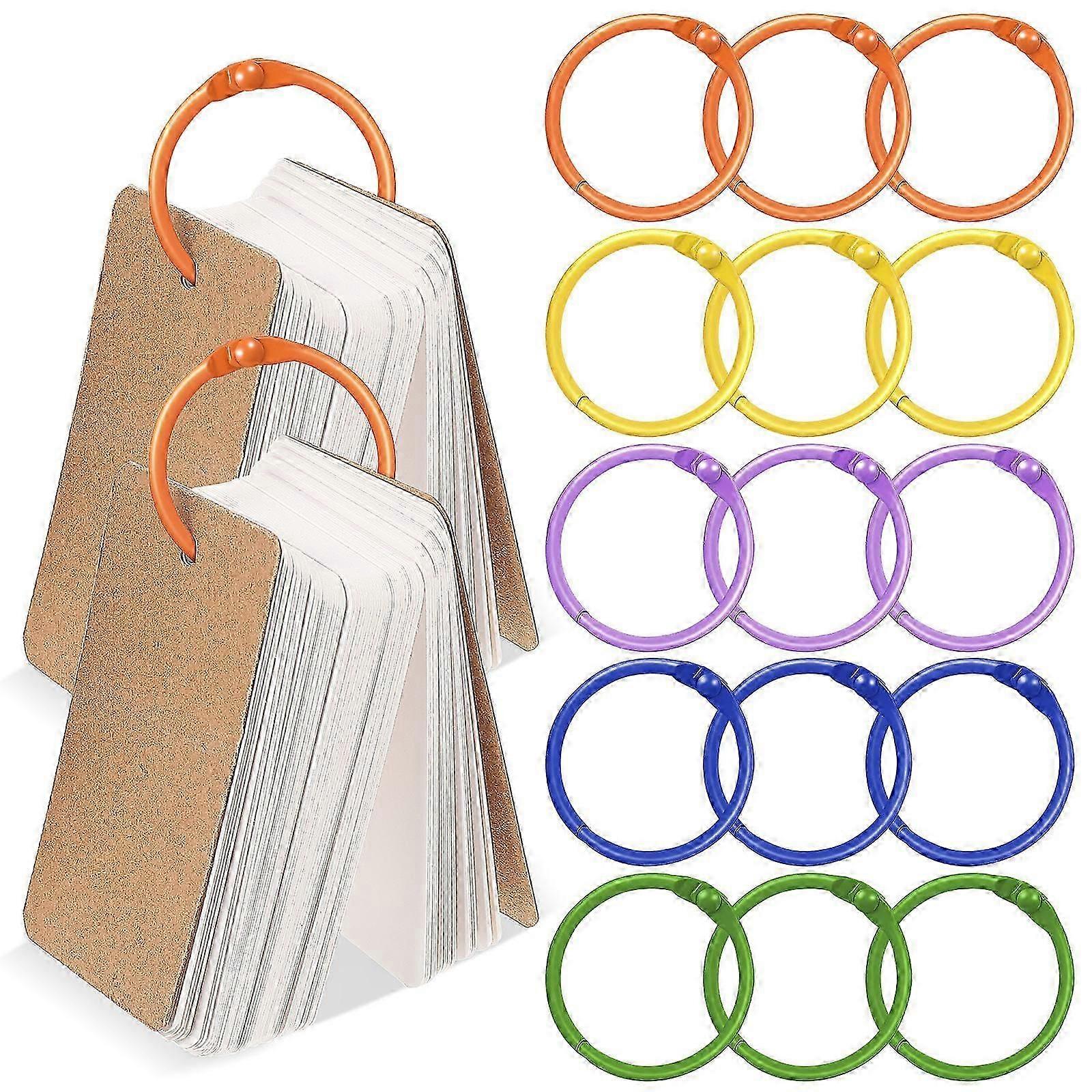 Planner Binding Rings 50Pcs Multi Color Metal Book Rings with Snap-Open Convenience for Book Use