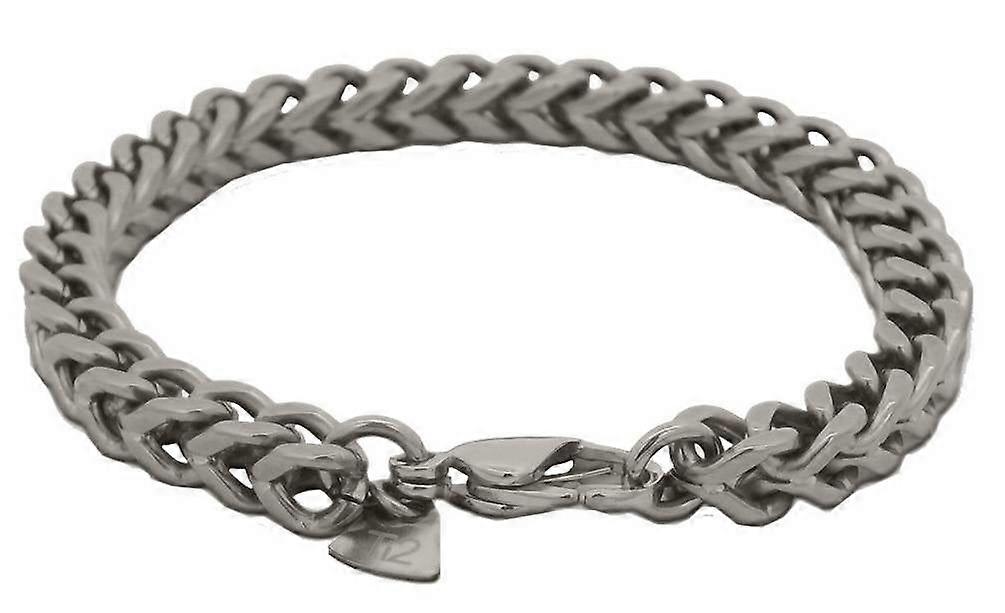 Ti2 Titanium Square Wheat Bracelet - Silver