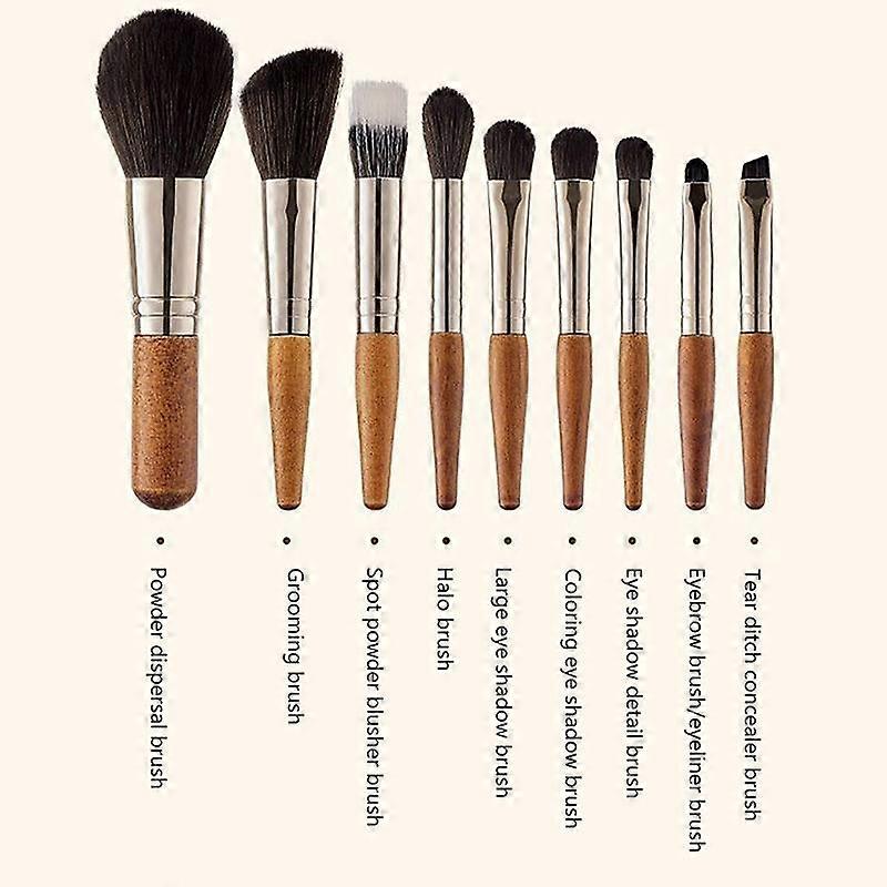 9Pcs Protable Makeup Brushes Set Mini Blush Cosmetic Eyebrow Eyeshadow Brush Kit