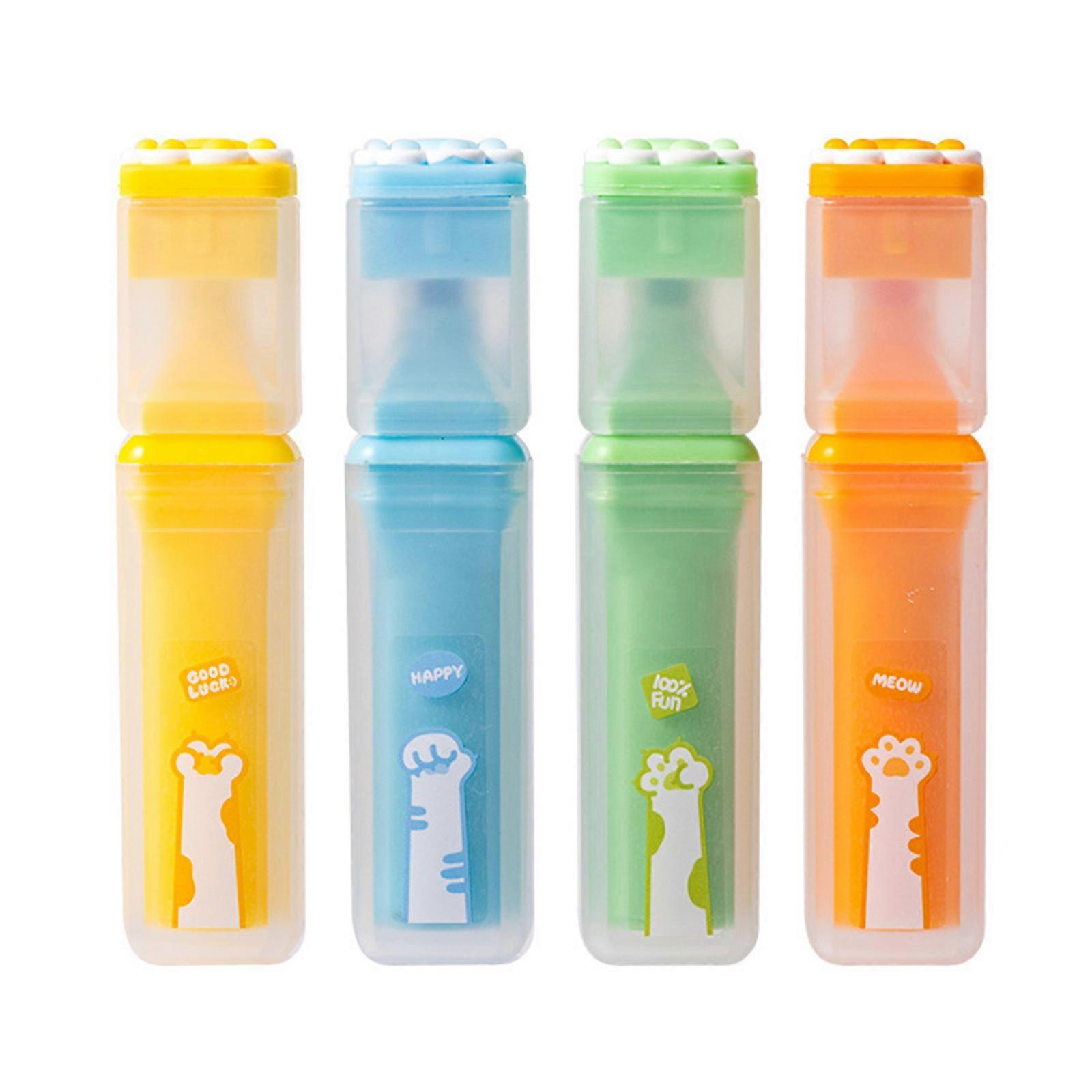 4Pieces Highlighter Pen 4 Color Broad Chiseled Tip Marker Pen for Card Making Scrapbooking Journal Planner Color Coding Multicolor