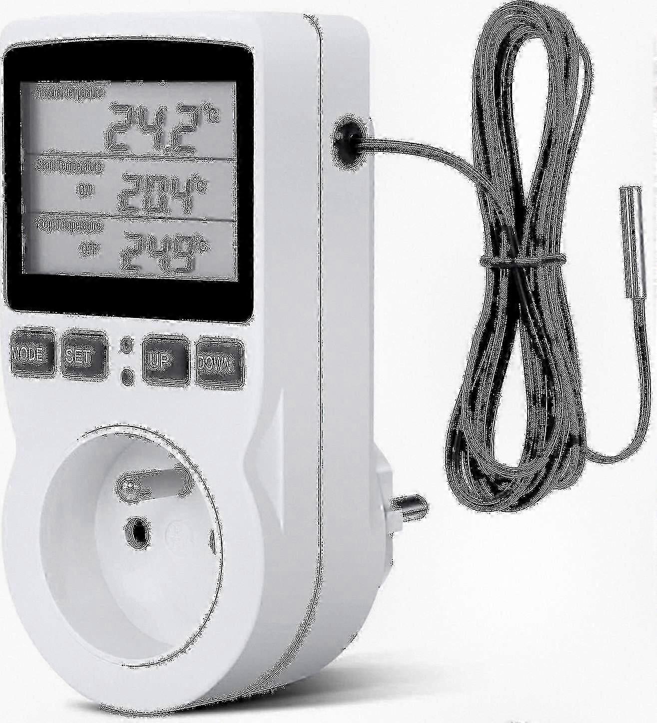 Digital LCD Thermostat Socket for Temperature Control, 230V Heating Cooling Regulator for Greenhouse Terrarium Farm Use