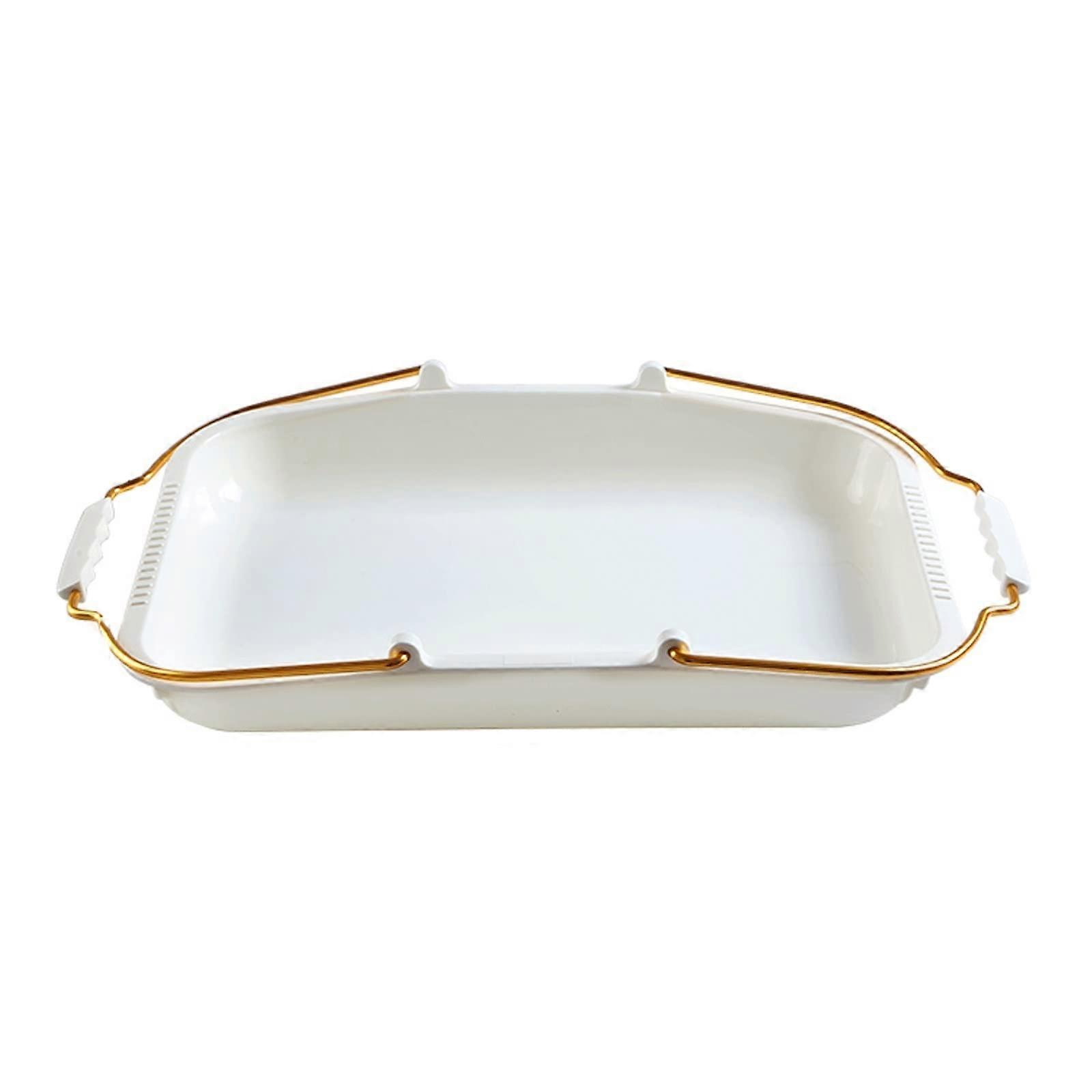Serving Tray with Handles Rectangular Wooden Breakfast Bread Dessert Tray for Kitchen Dining