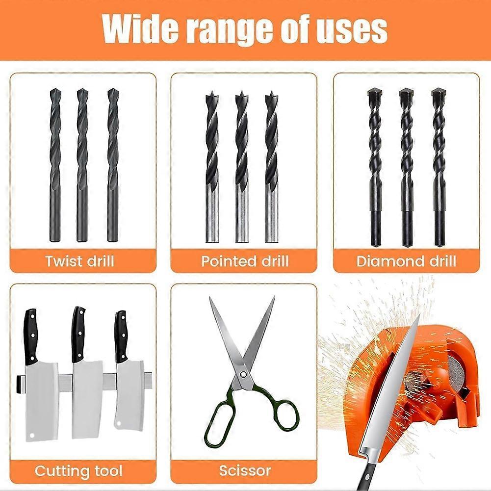 Drill Bit Sharpener, Multipurpose Drill Bit Grinding Sharpener, Portable Grinding Blade Sharpening for All Bits