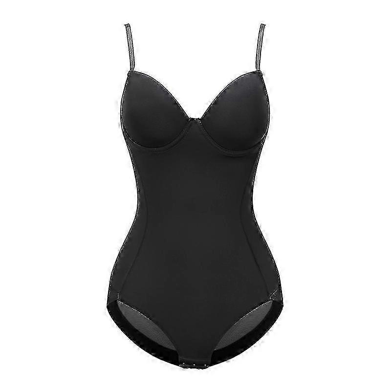 Body Shapewear com Aro e Seda Elástica para Mulheres - Branco & Preto