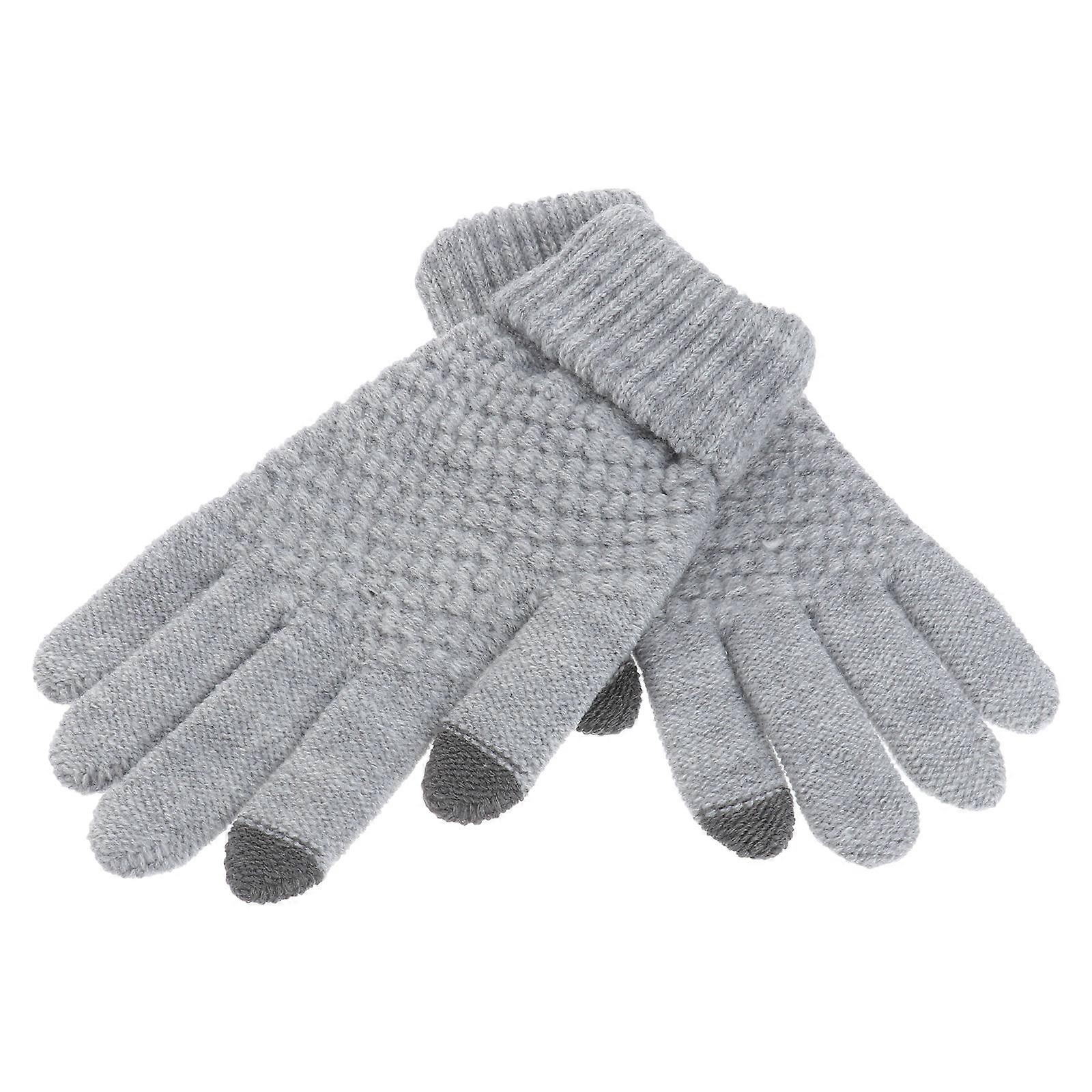 Knitted Gloves for Touch Screen Pair of Wool Gloves for Mobile Devices