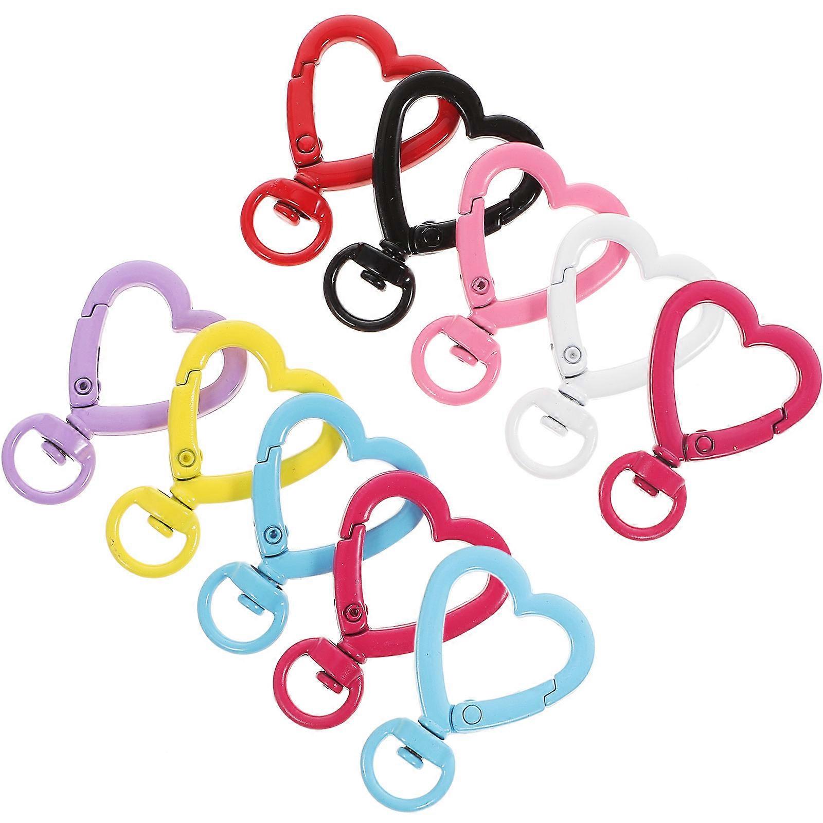 Heart Snap Clasp Hook Craft Projects Jewelry Makers Durable Rust-Resistant 10Pcs