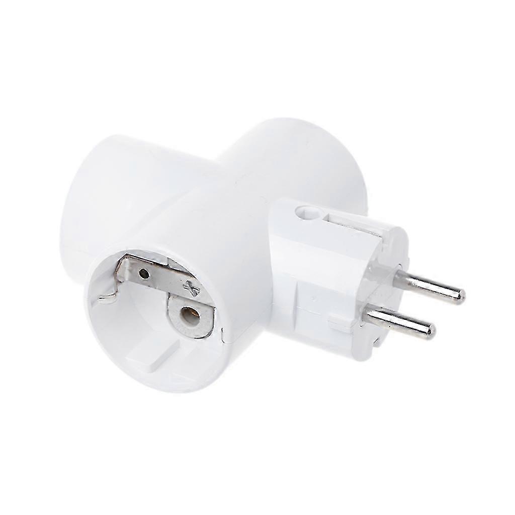 EU Standard Convert Socket With 3 Outlets Ceramics Travel Power Adaptor