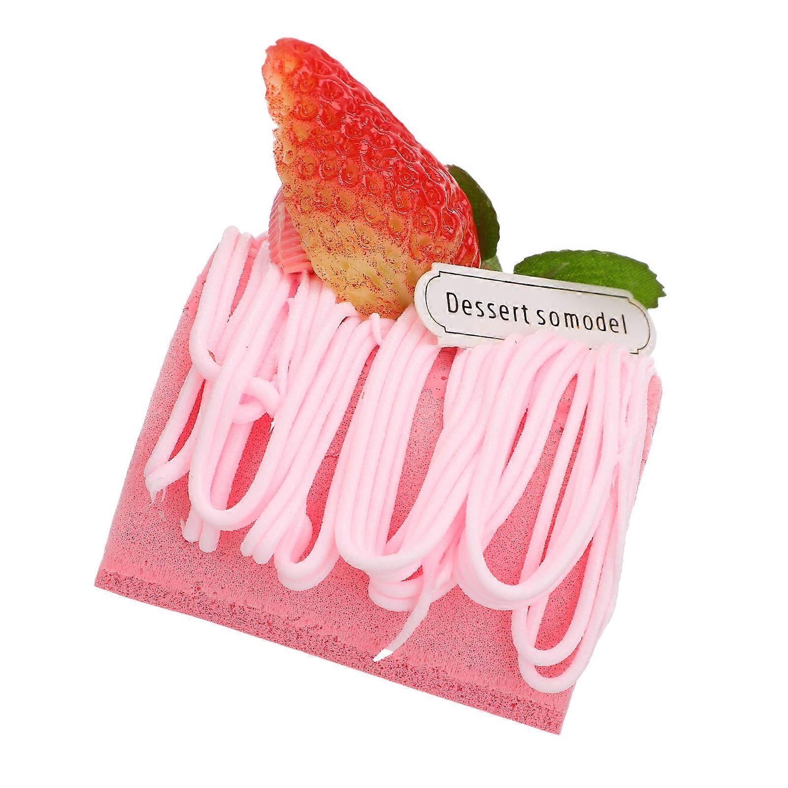 Artificial Cake Model for Decoration 3Pcs Pink Simulated Dessert Cake Display