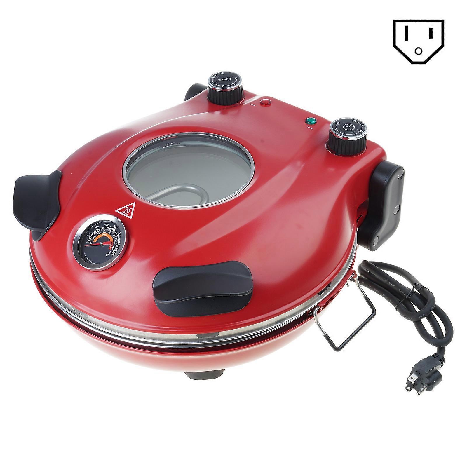Electric Pizza Maker for Kitchen Countertop Pizza Oven with Temperature Control and Viewing Window Baking Appliance Multicolor