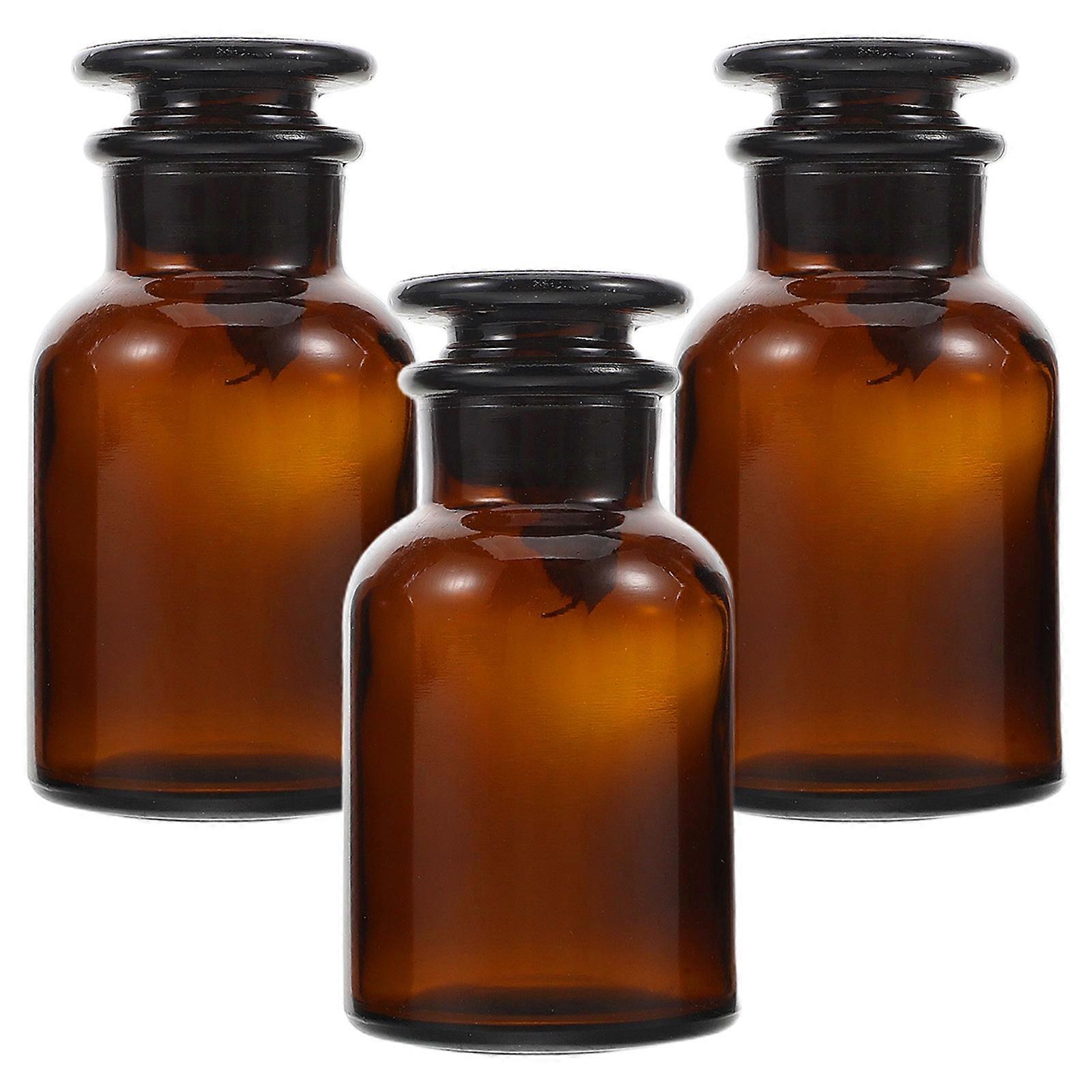 3Pcs Tea Reagent Bottles for Lab Use with Airtight Seal