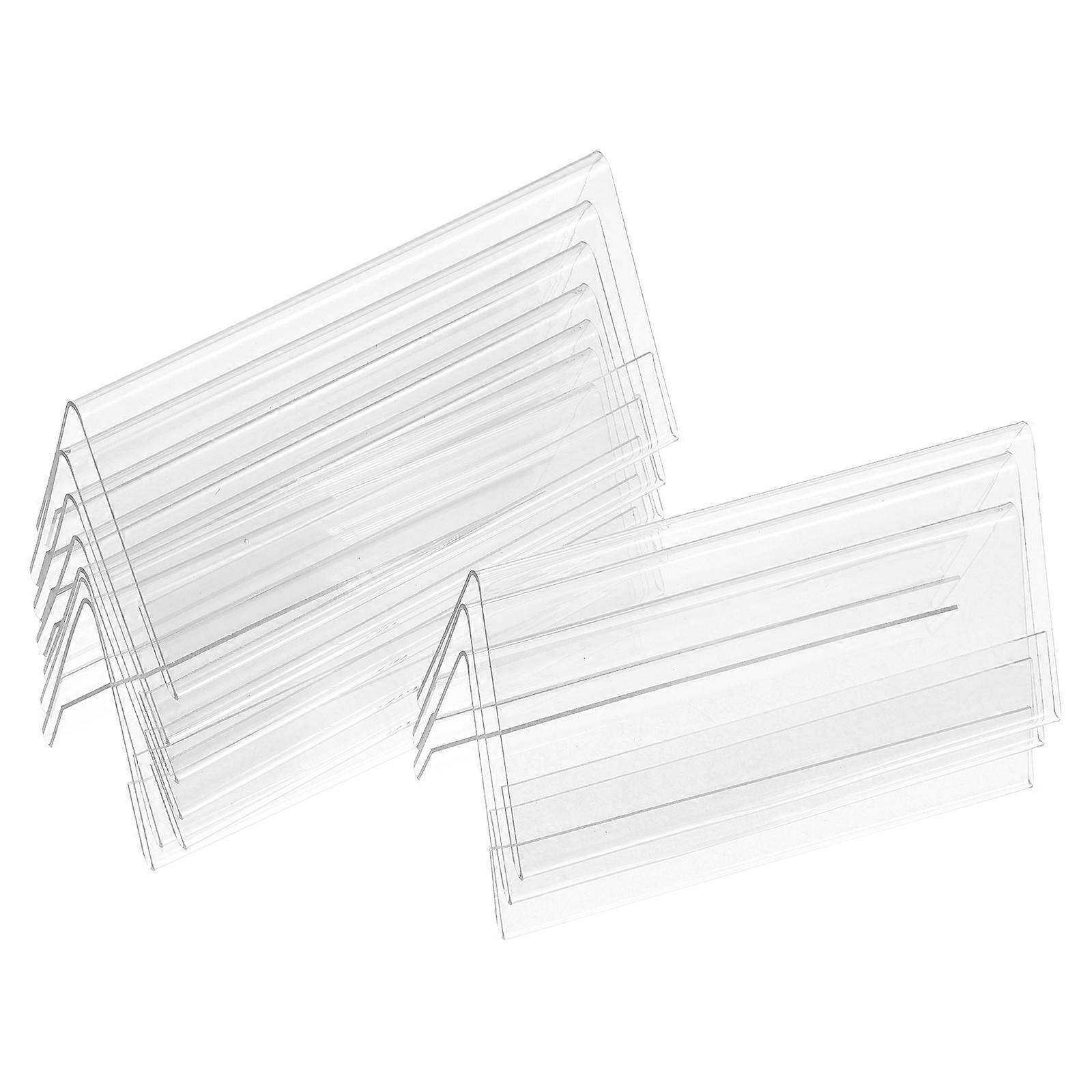 10Pcs Clear Plastic Name Plate Holders for Office Desk Sign Frames