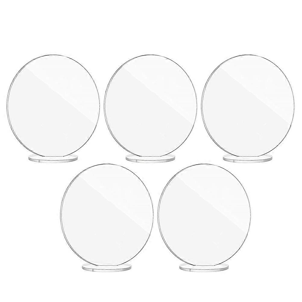 5 Pcs Round Dining Table Emblems Seating Place Cards Clear Name Signage Plate