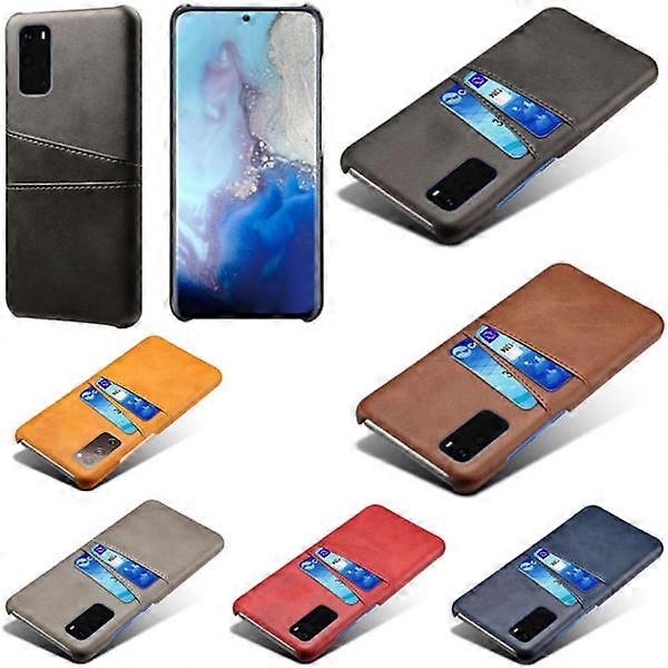 Compatible with Samsung S20 protective case leather card visa amex mastercard - Black S20